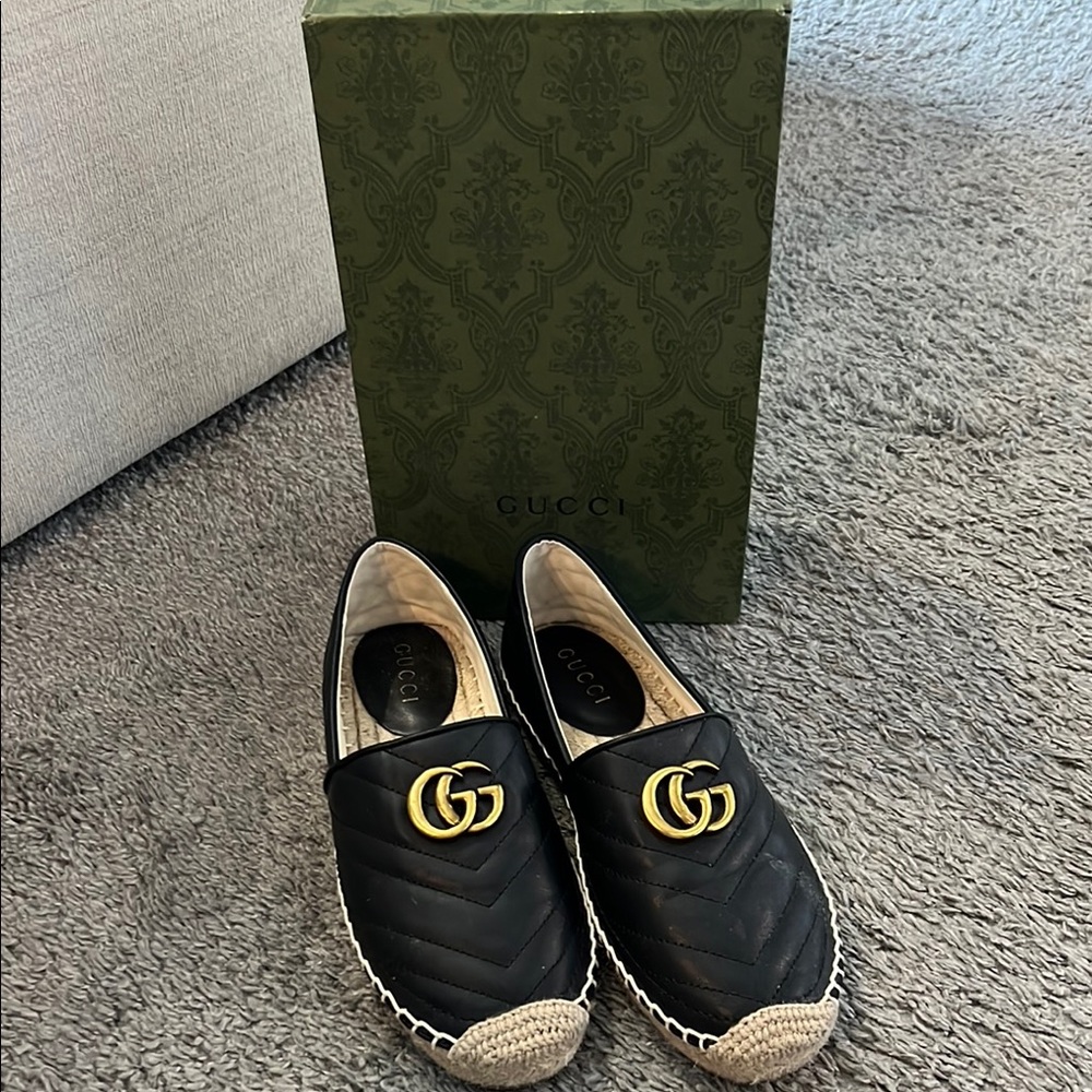 Gucci Black and Gold Espadrilles for Women